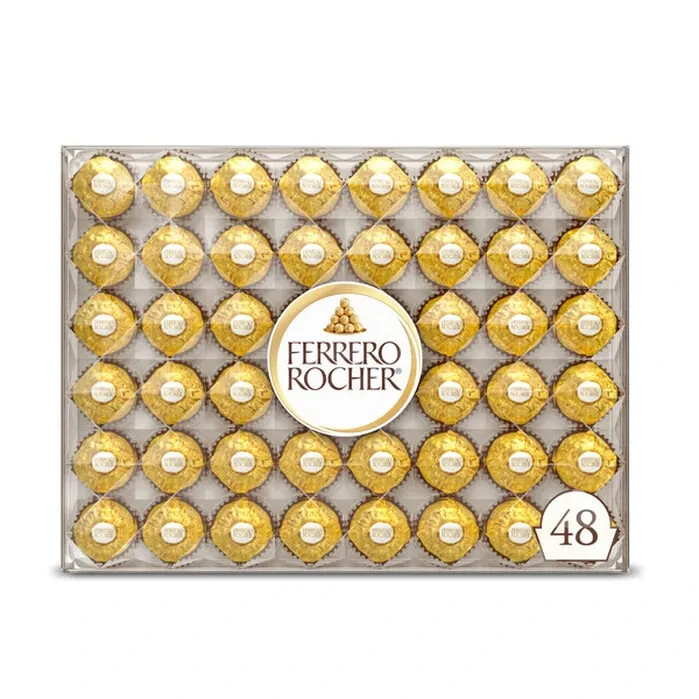 Ferrero Rocher, Milk Chocolate Hazelnut Candy, 21.2 oz 48 Ct Sweets Gift Holiday