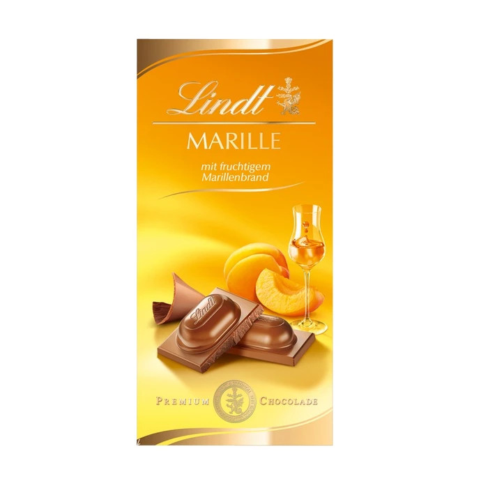 3 x Lindt APRICOT BRANDY – Chocolate Block 3 x 100g / 3.52oz