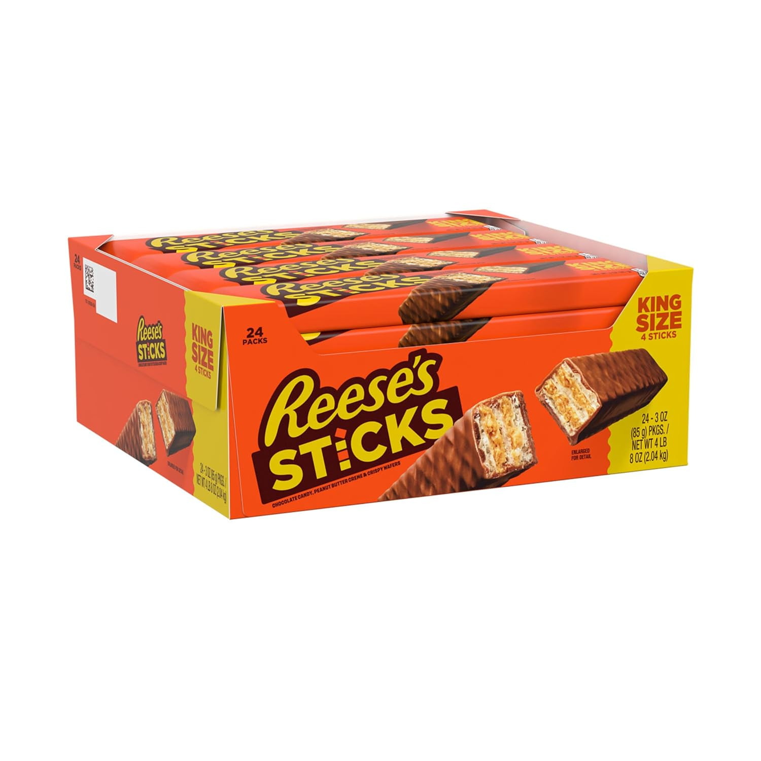 STICKS Milk Chocolate Peanut Butter Wafer King Size, Candy Packs, 3 Oz (24 Count