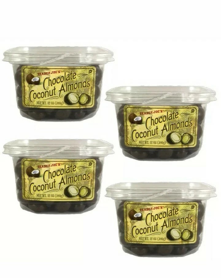 4 Packs Trader Joe’s Chocolate Coconut Almonds 12 OZ Each Pack