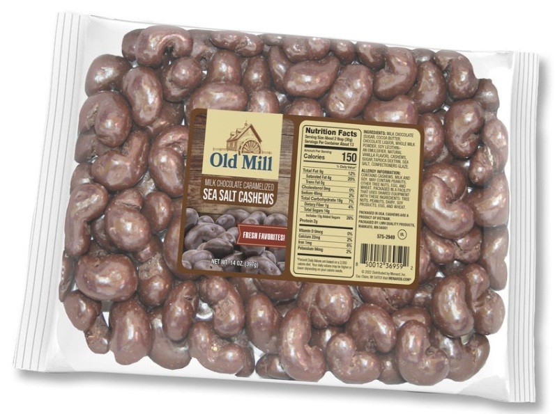 Old Mill Milk Chocolate Covered Caramelized Sea Salt Cashews Candies, 14 oz Bag