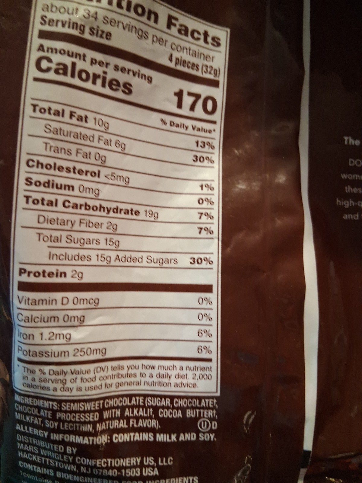 Lot of 2 DOVE PROMISES Dark Chocolate Candy Over 4 lbs. 136 pieces per bag