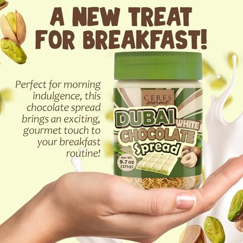 Gourmet Pistachio Spreadable White Chocolate with Roasted Phyllo – 9.7 oz
