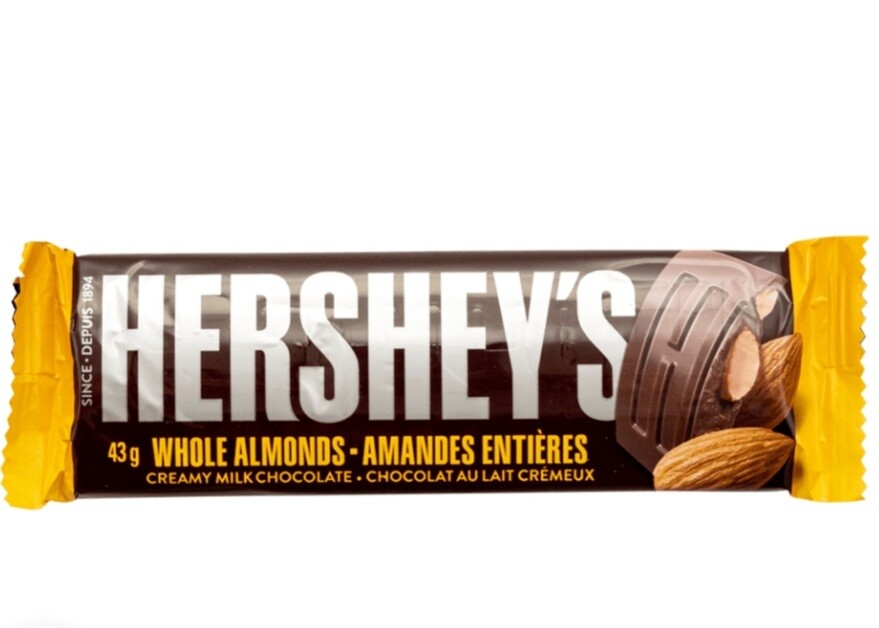 20 x HERSHEY’S WHOLE ALMONDS creamy milk chocolate 43g each