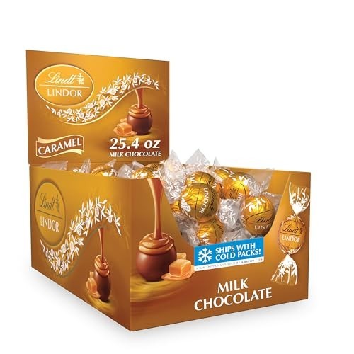 Caramel Milk Chocolate Truffles 25.4 oz 60 Count Individually Wrapped Box Kosher