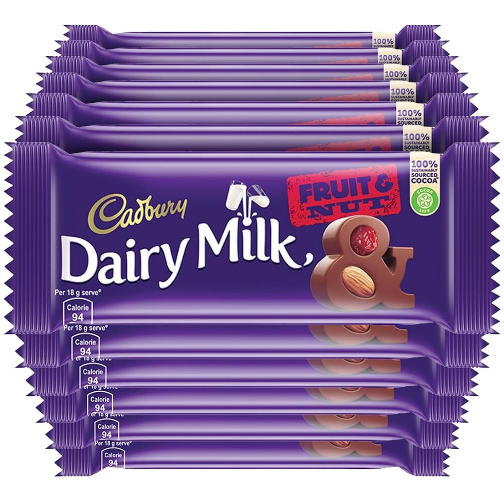 Cadbury Dairy Milk Fruit and Nut Chocolate Bar, 36g (Pack of 12) FREE SHIPPING.
