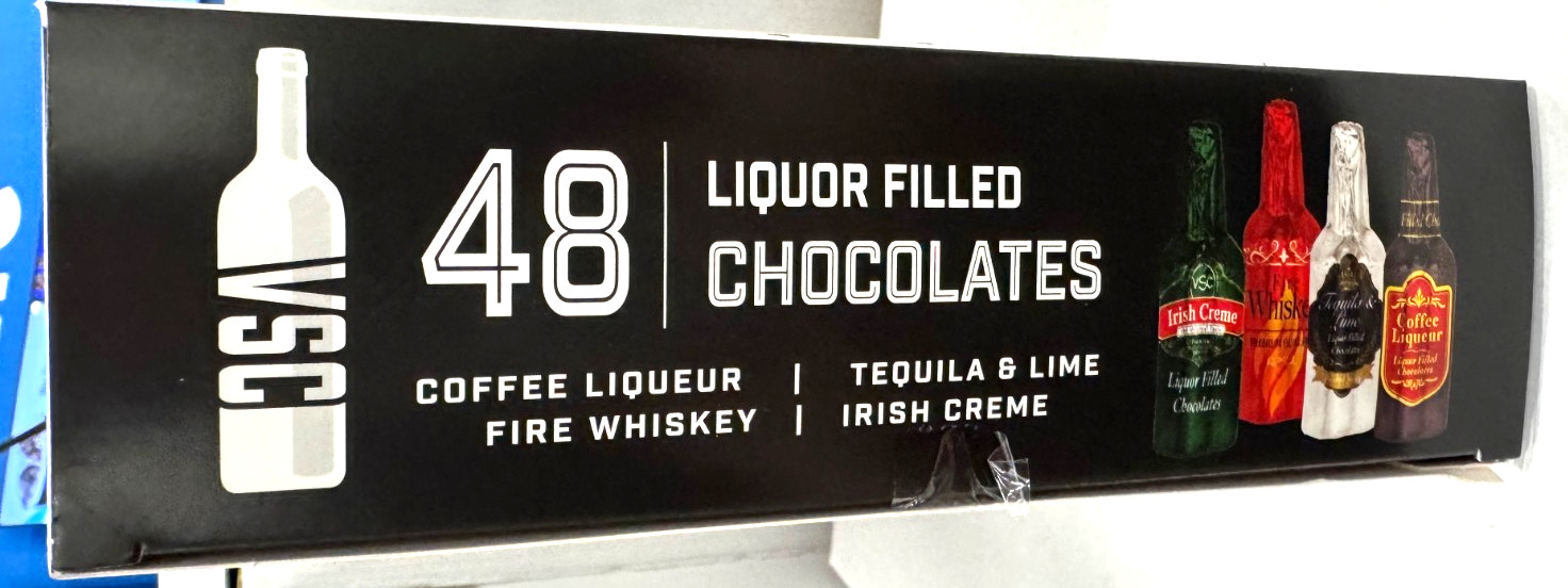 VSC Liquor Filled Chocolates Gift Wooden Box 36 CT 14 oz Holiday 2024