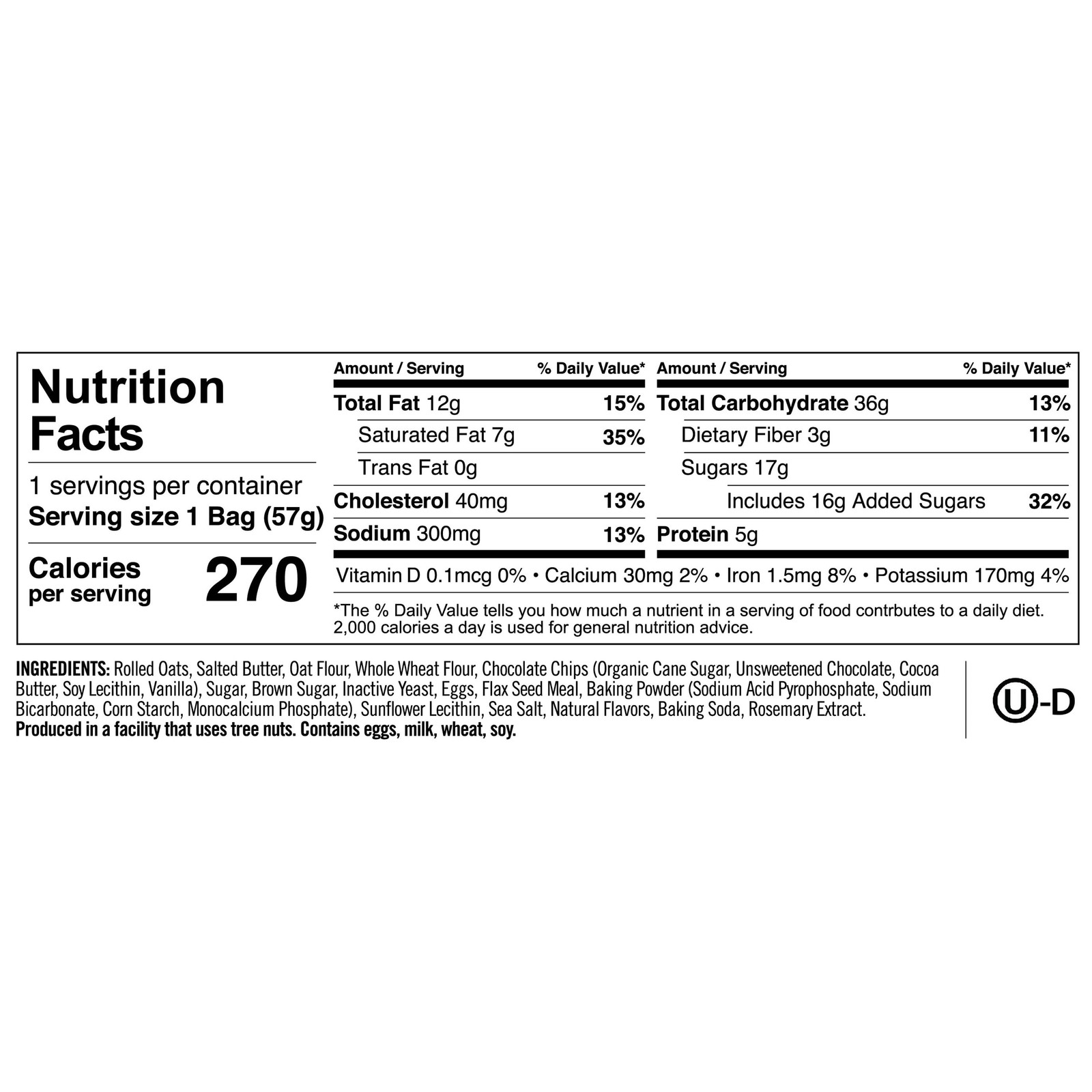 Munchkin Milkmakers Lactation Cookie Bites, Oatmeal Chocolate Chip, 8 Count