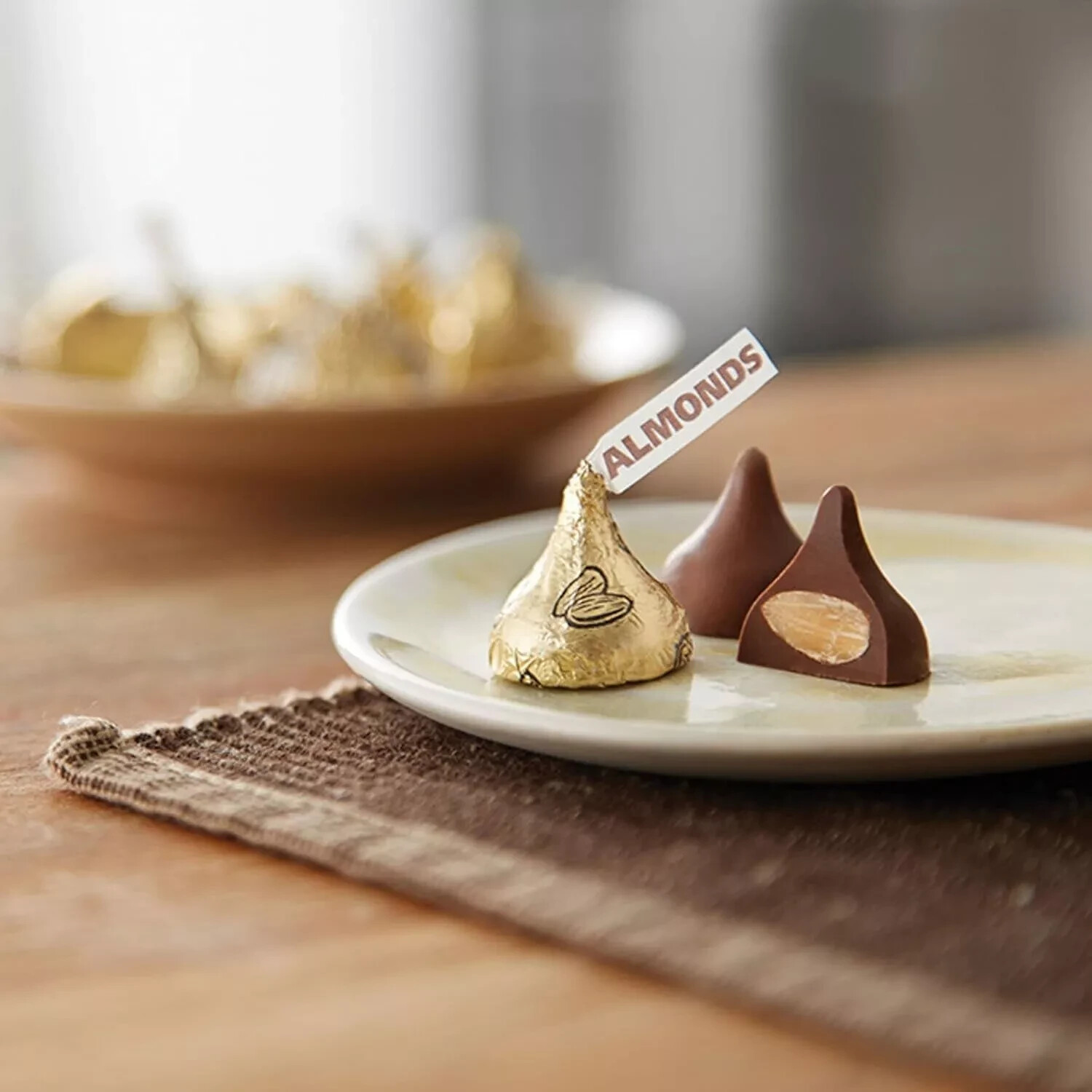 HERSHEY’S Kisses Milk Chocolate With Almonds, Bulk Candy Bag (2 Pounds)