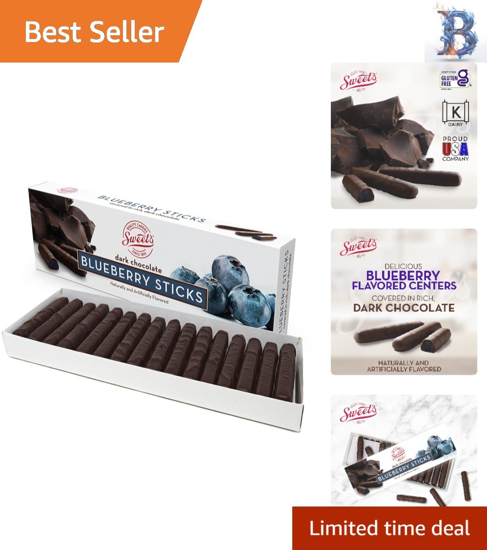 Kosher Chocolate Covered Blueberry Sticks – Perfect for Holidays, 10.5 oz