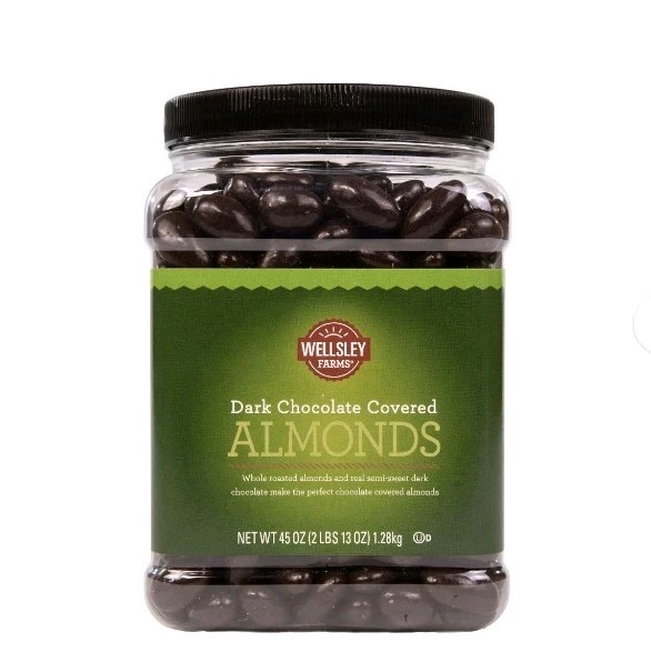Wellsley Farms Dark Chocolate Covered Almonds, 45 oz.