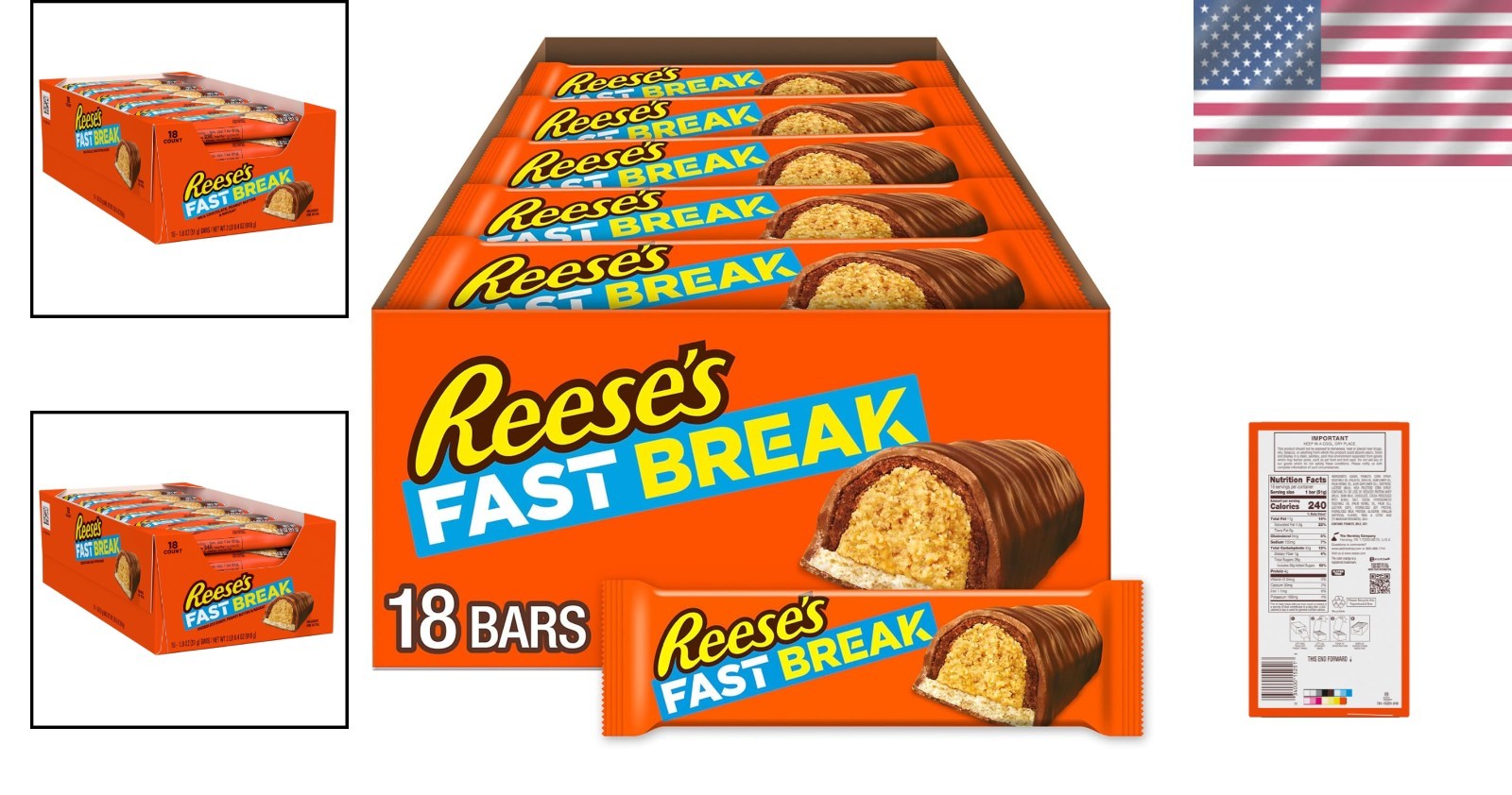 FAST BREAK Milk Chocolate & Peanut Butter Bars, 1.8 oz, Perfect for Gifting