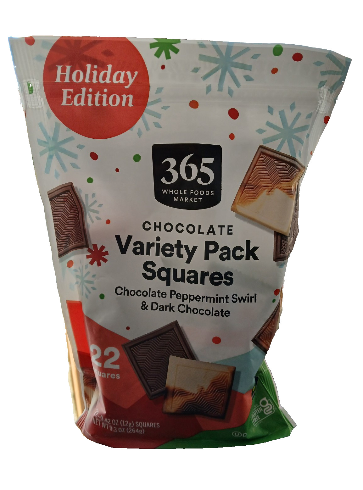 Whole Food Market Chocolate Squares Bag 9.2 oz -Assorted