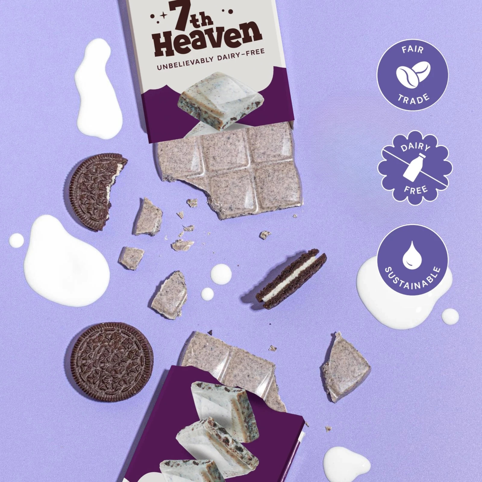 Vegan Oat Milk Chocolate Bar with Cookies Dairy Free 80g kosher