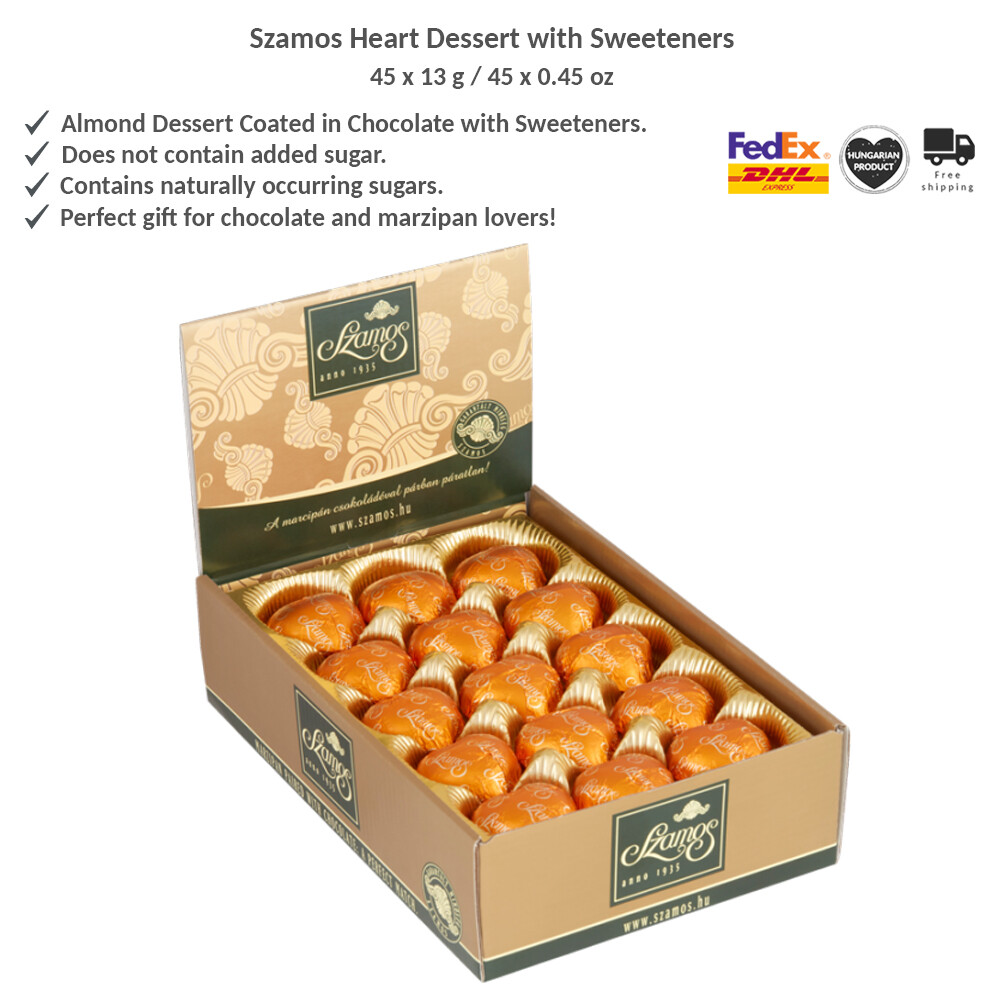 Szamos Artisan Heart Dessert with Sweeteners with Chocolate Coated – 13g x 45