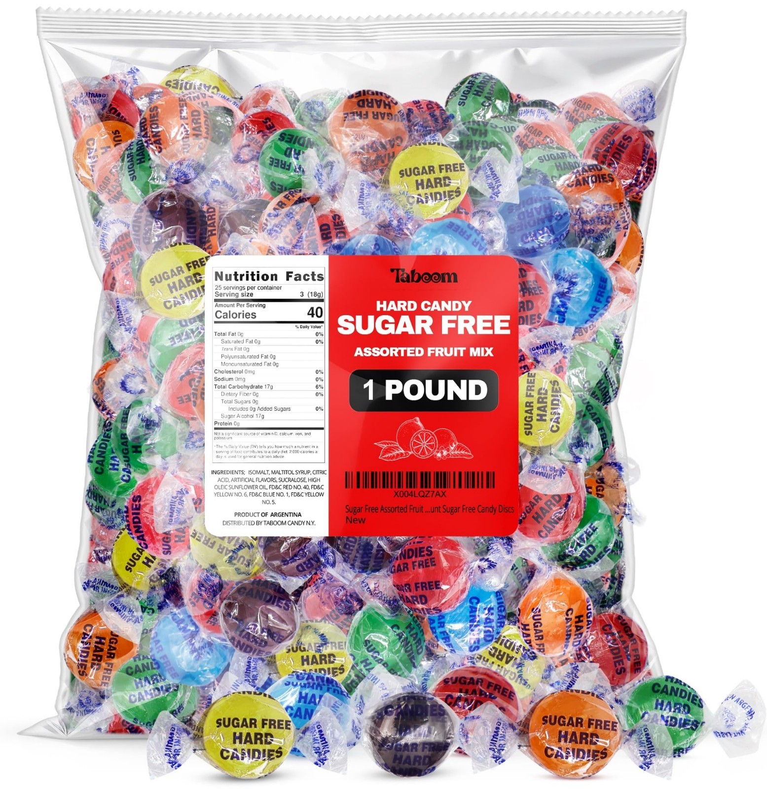 Sugar Free Hard Candy Assortment – 1 lb, 75 Individually Wrapped Fruity Treats,