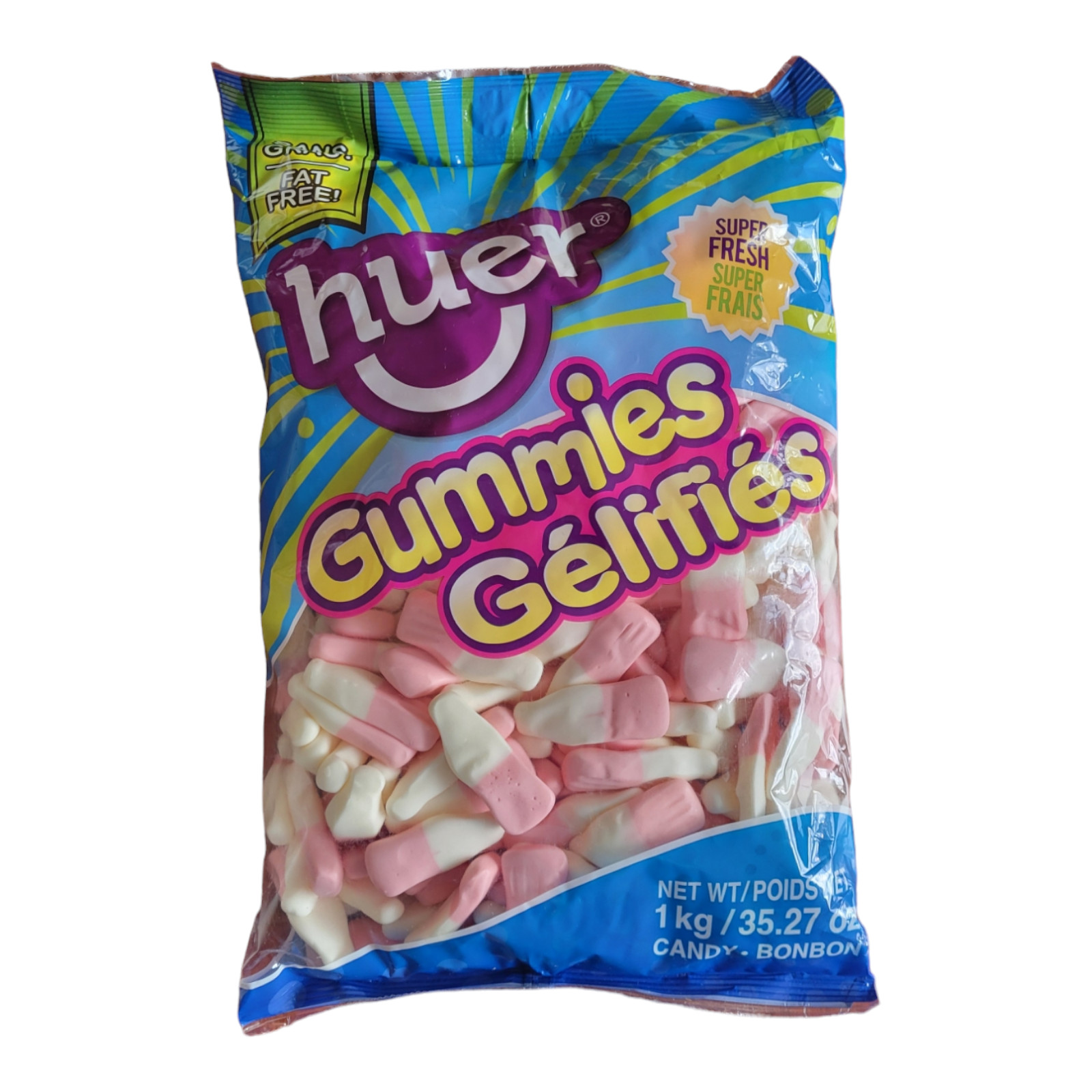 HUER Strawberry Frosty Bottles Candy (1kg) – New – Free Shipping – Exp: 25/AU/27