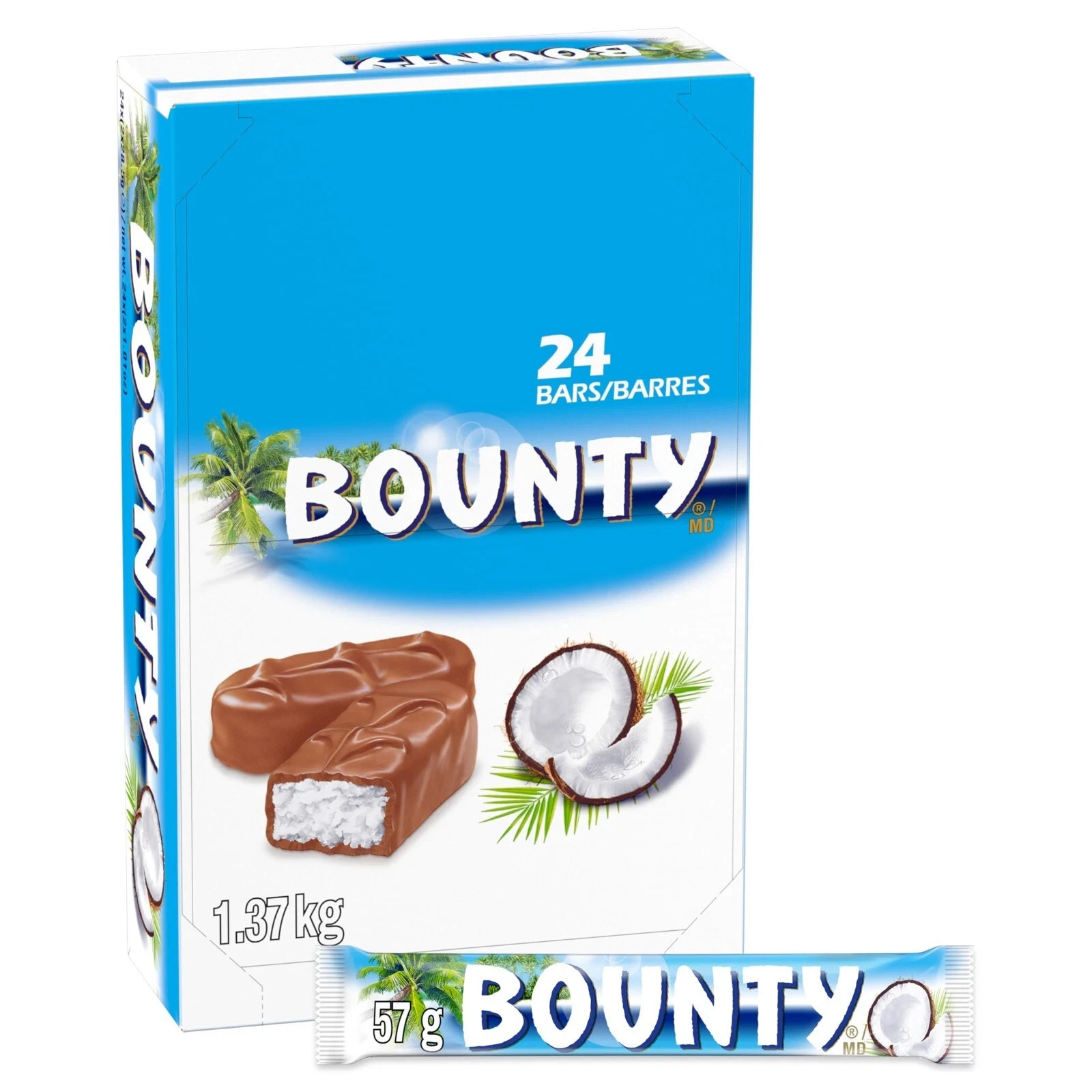 Bounty Chocolate Bars 24 Bars x 57g Each – Fresh from Canada