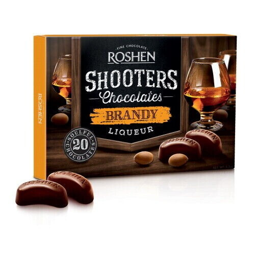 4x Roshen Shooters Chocolate Candy with Brandy Liqueur Boxed Sweets 150g/5.3oz