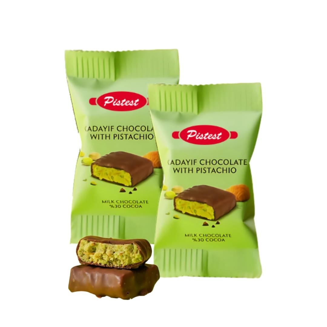 Freshly Made Mini Dubai Kunafa Chocolate Bars – Pistachio Delight – 2 Count