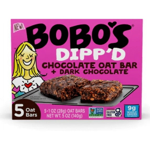 Bobo’s Dipp’d Bars, Chocolate + Dark Chocolate, 1.0 oz