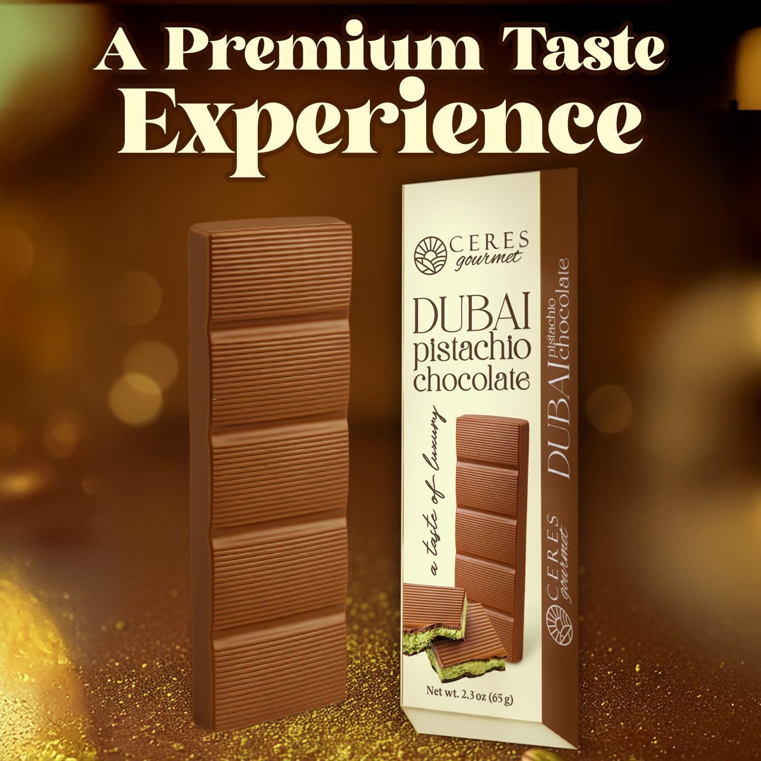 Dubai Chocolate Bar ‒ 2.3 Oz | Milky Crispy Chocolate with Crunchy Kunafa & Rich
