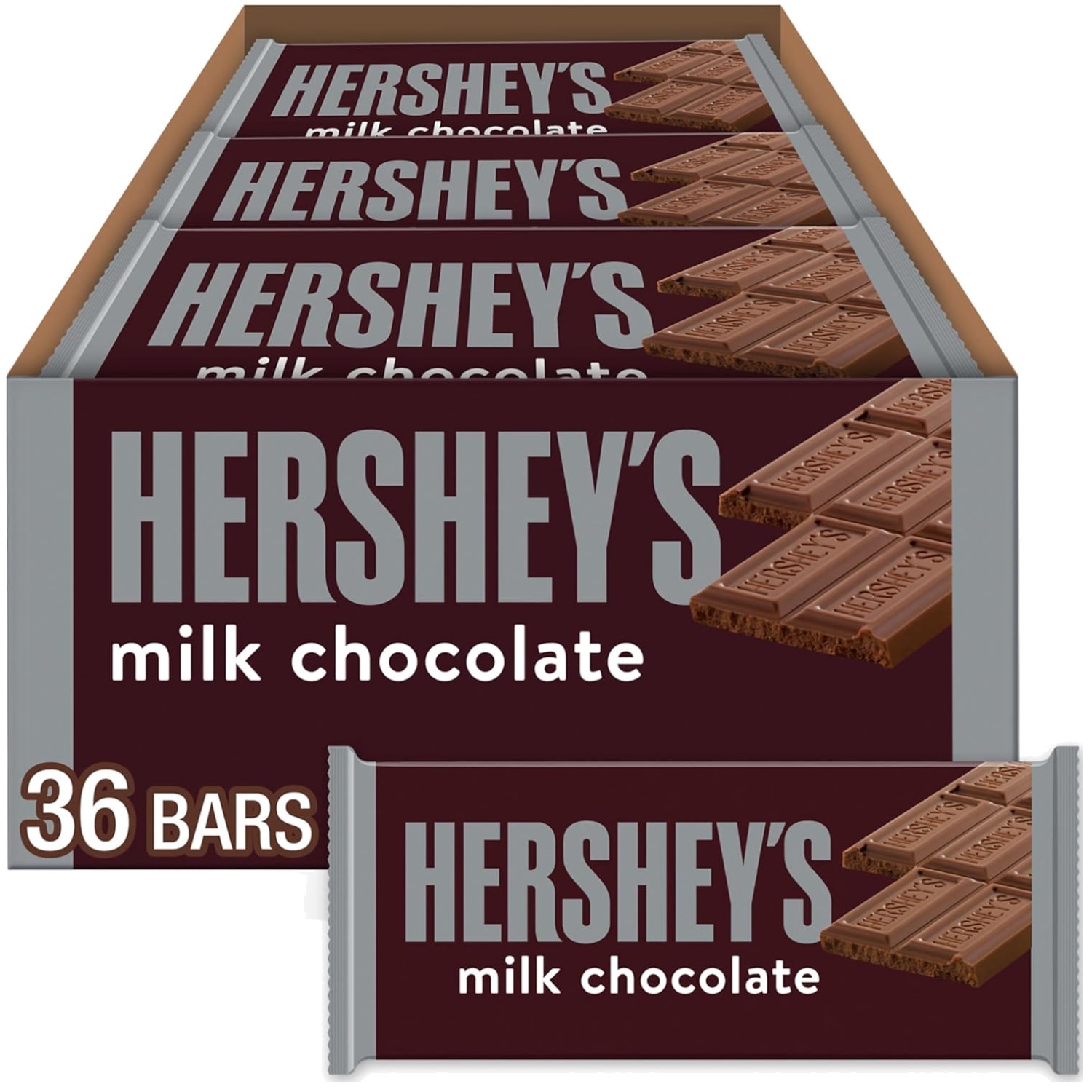 36 Count Milk Chocolate Candy Bars, Bulk Box