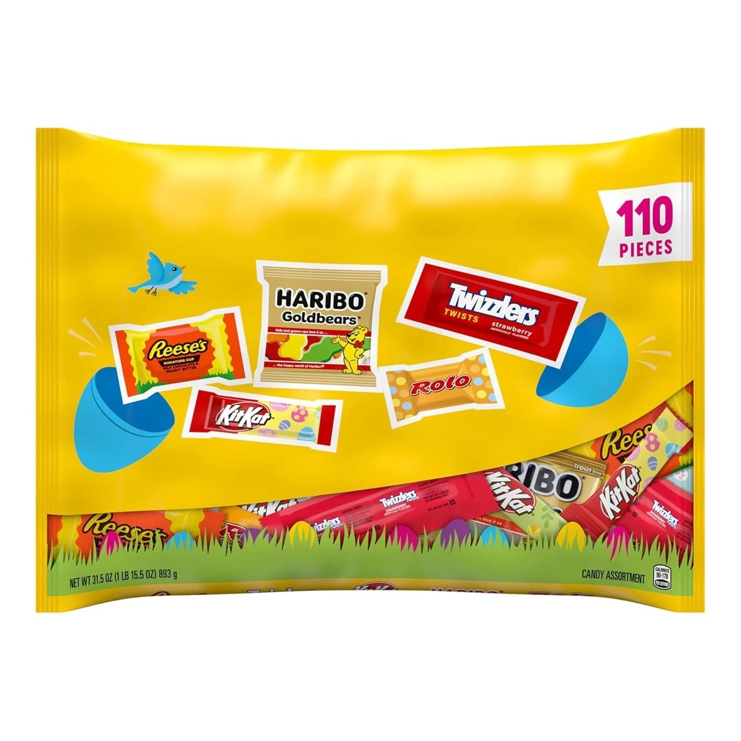REESE’S, TWIZZLERS, ROLO, HARIBO & KIT KAT Assorted Flavored Candy Bulk 110 Pc.