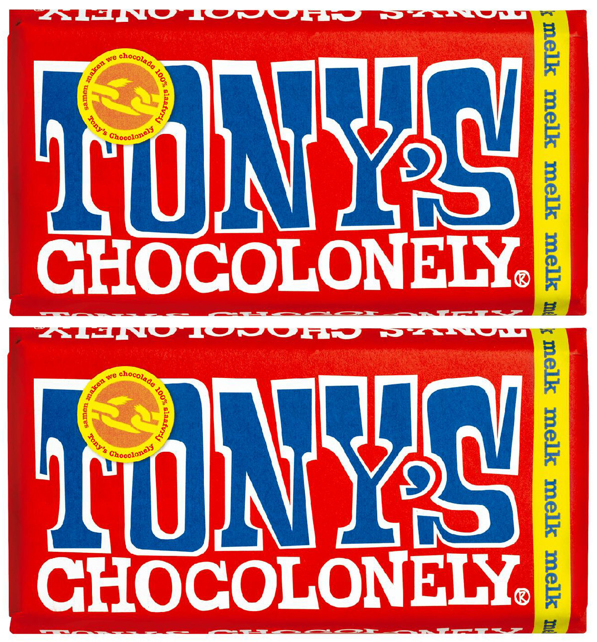 2 TONYS Chocolonely Milk Chocolate Bars European Sweets 180g 6.3oz