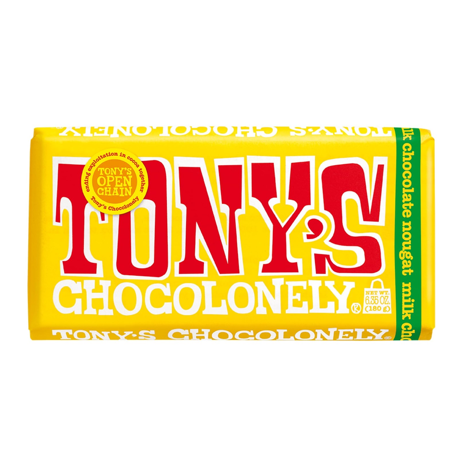 Tony’s Chocolonely Bar 32% Milk Chocolate Honey Almond Nougat 6.35 Oz