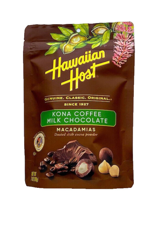 Hawaiian Host Kona Coffee Milk Chocolate Macadamia Nuts 7oz 198g NEW