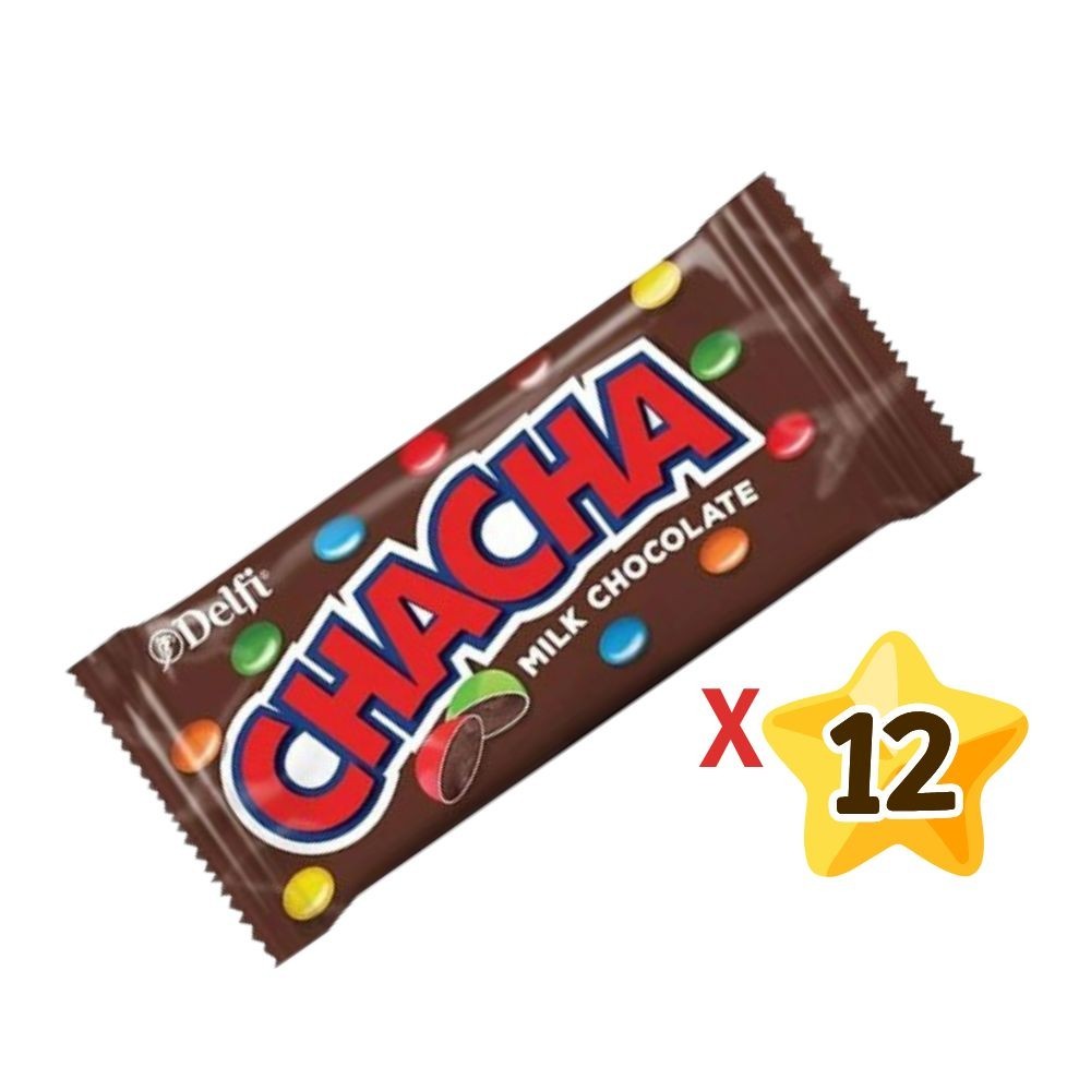 ChaCha Milk Chocolate Snack Delfi Colorful Candy Shell Sweet Treats 12 Pcs