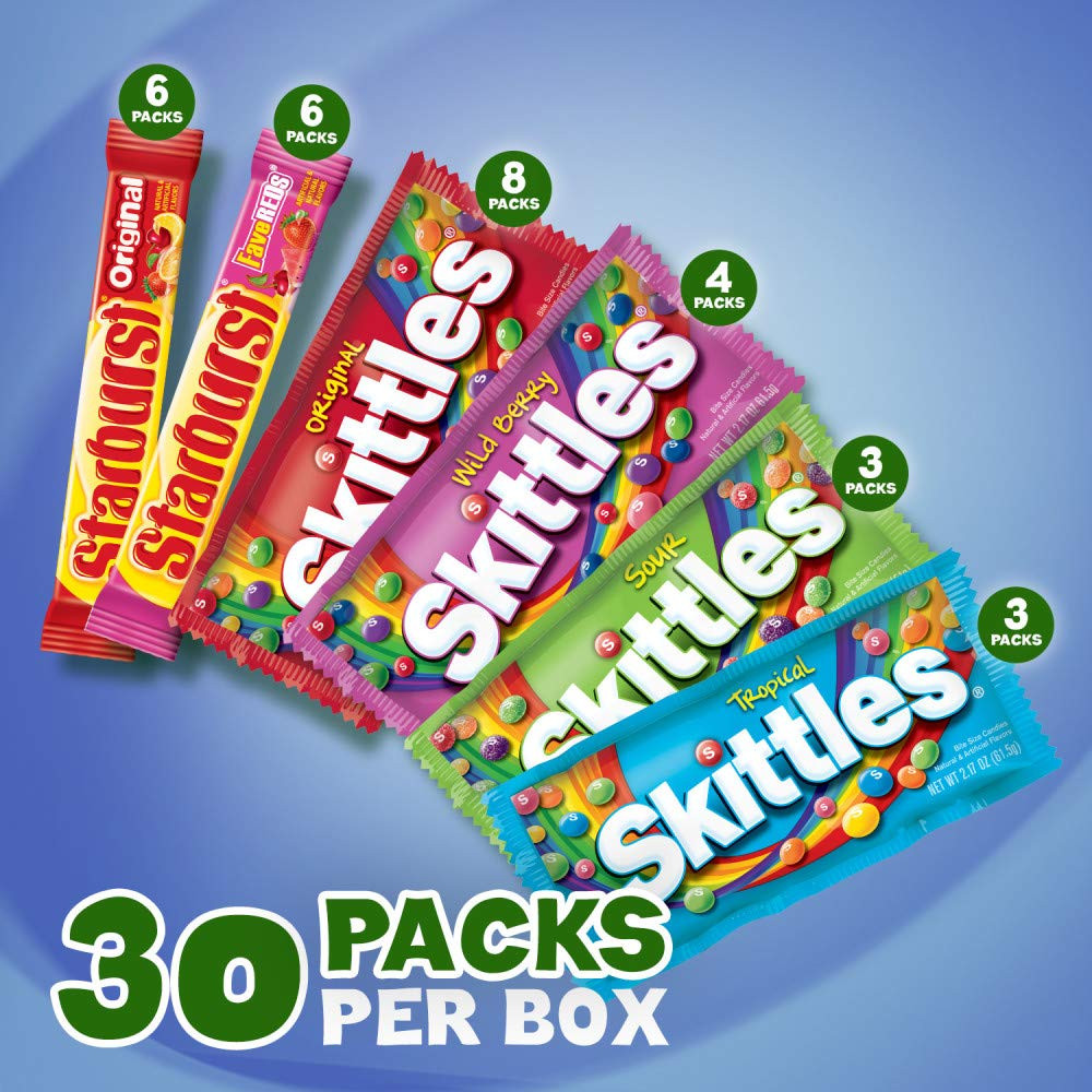 & STARBURST Variety Pack Full Size Chewy Candy Assortment, 62.79 Oz, 30 Count