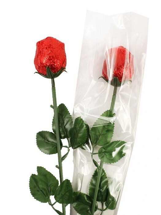 Belgian Milk Chocolate Red Foil Rose 1 ct