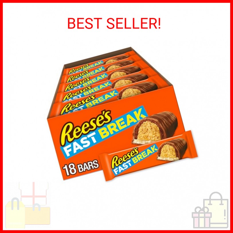 REESE’S FAST BREAK Peanut Butter Nougat Candy Bars, 1.8 oz (Pack of 18)