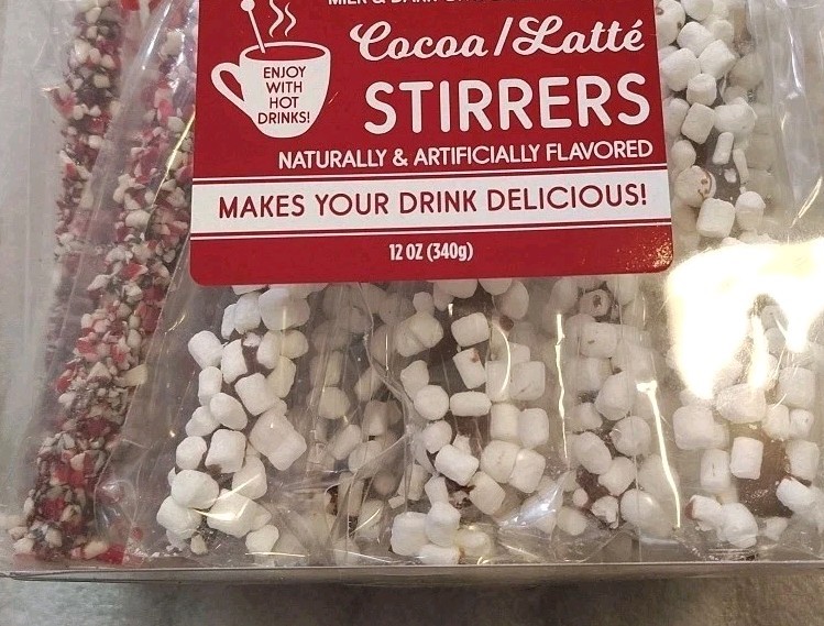 Melville Cocoa/Latte Milk Chocolate Dipped Stirrers PepMint, Marshmellow
