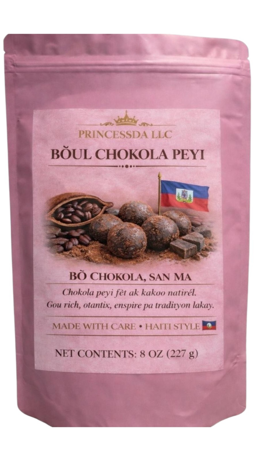 Princessda LLC Boul Chokola Peyi Chocolate Balls, Bag, 8 oz (227 g) Haiti