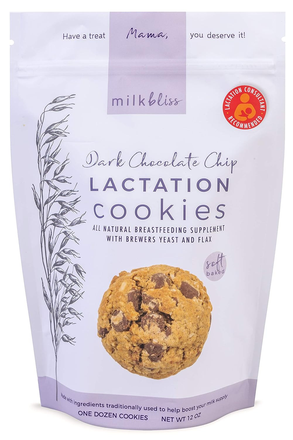 Dark Chocolate Chip Oatmeal Lactation Cookies with Brewers Yeast for Breastfe…