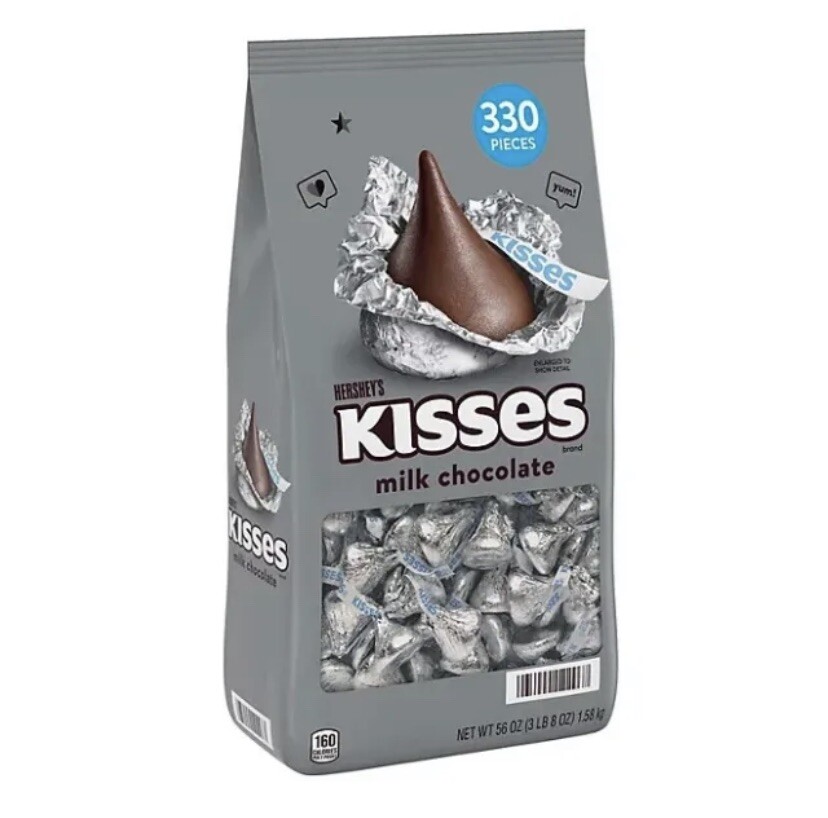 Hershey’s Kisses Milk Chocolate 56 Oz Ounce Candy Bulk Bag Candies 330 Pieces