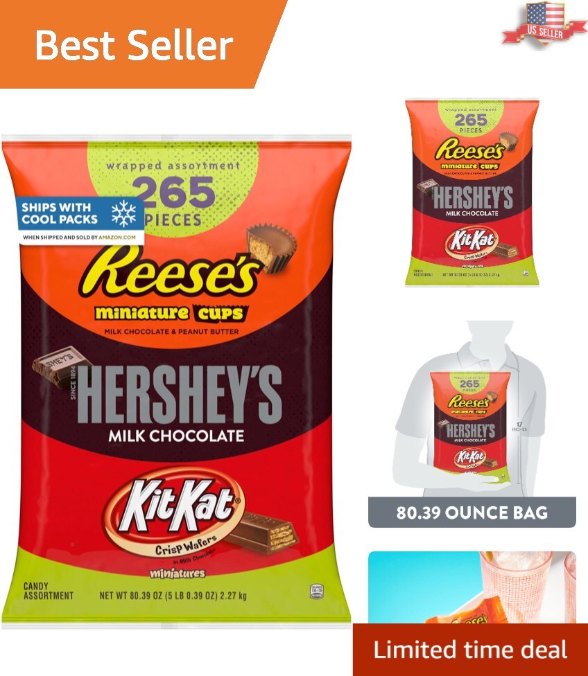 KIT KAT & REESE’S Assorted Milk Chocolate Variety Bag, 80.39 oz – Perfect for…