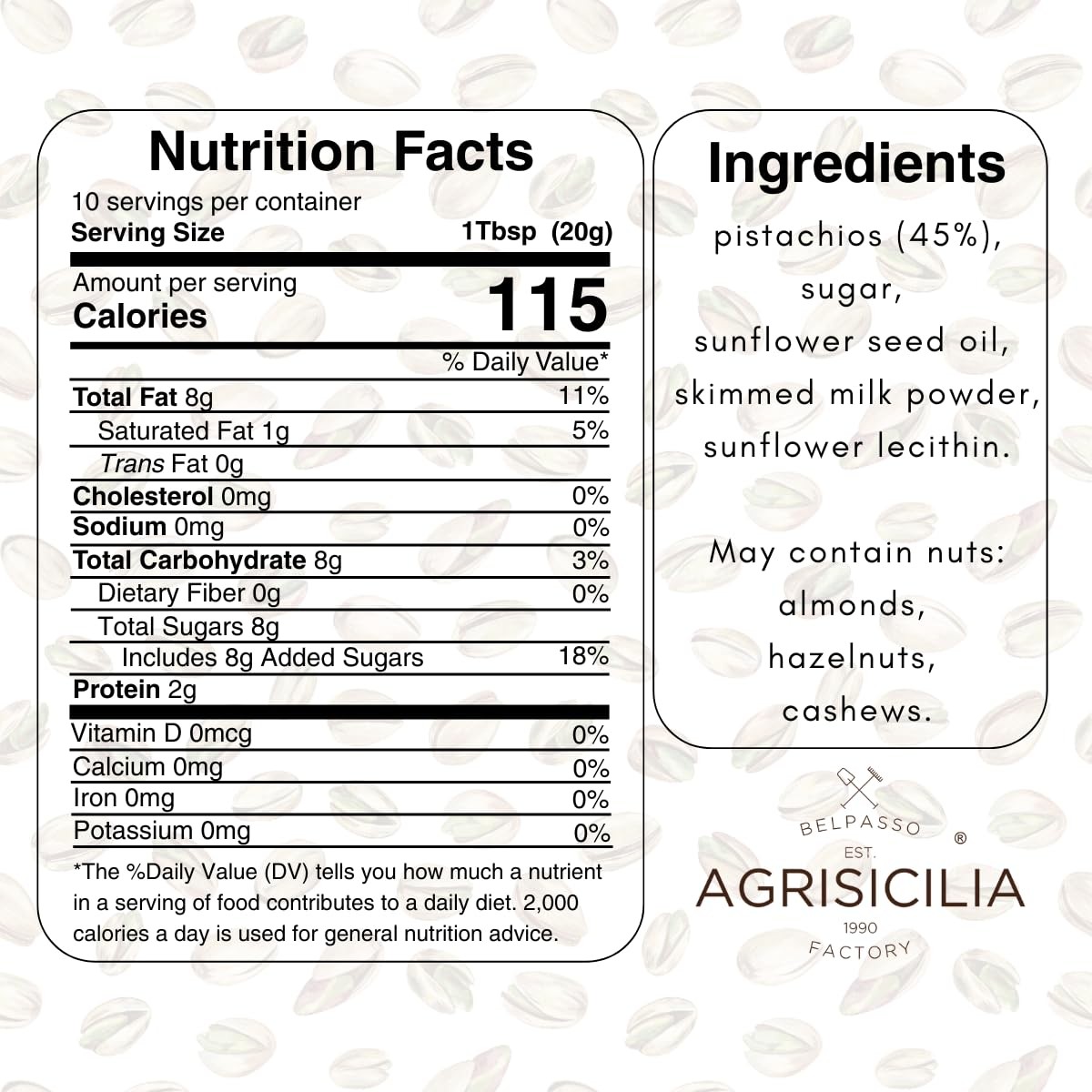 Pistachio Cream Spread – Authentic Italian, 45% Sicilian Pistachios, Glass Ja…