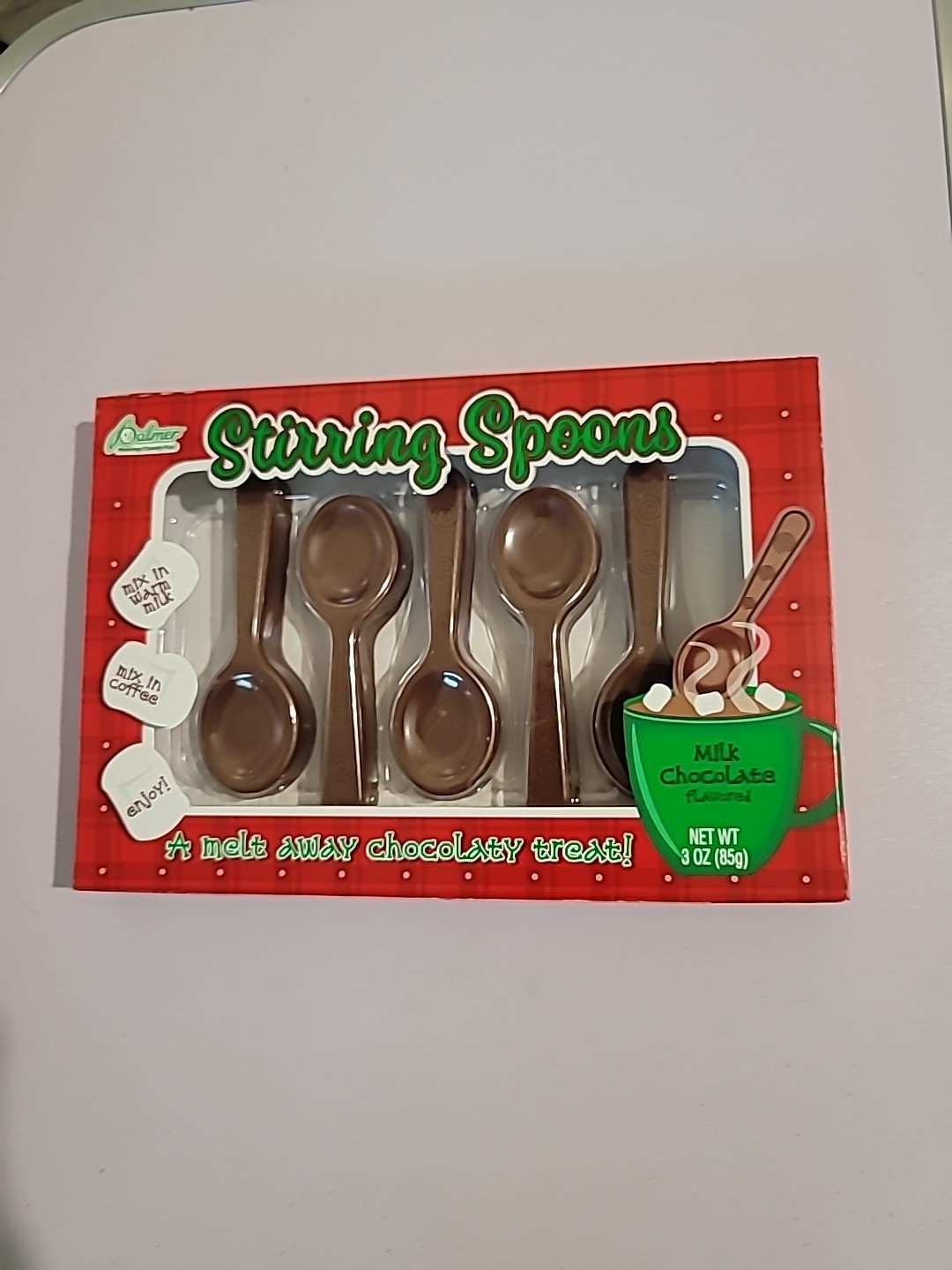 Palmer Chocolately Stirring Spoons-Milk Chocolate 5 spoons 3 ounce package-Treat