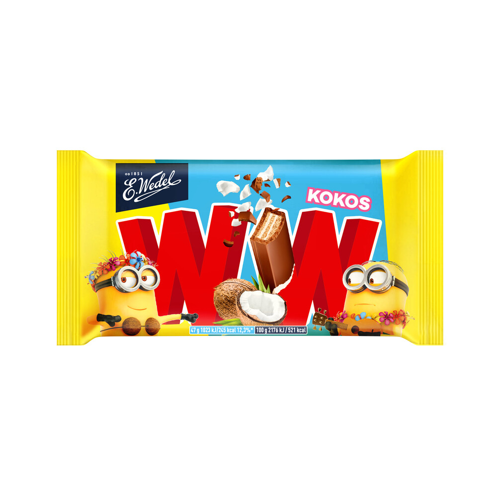 WEDEL – WW – MILK COVERED WAFER – 47G – CRISPY COATED COOKIE DESSERT