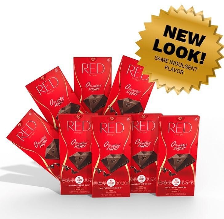 RED Chocolate Dark chocolate 100g 40% Gluten free No Sugar 20 PACK