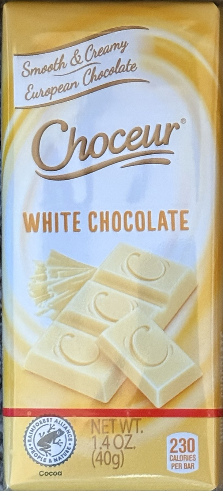 Choceur White Chocolate Smooth & Creamy European Chocolate Bars 5 Bars x 1.4oz