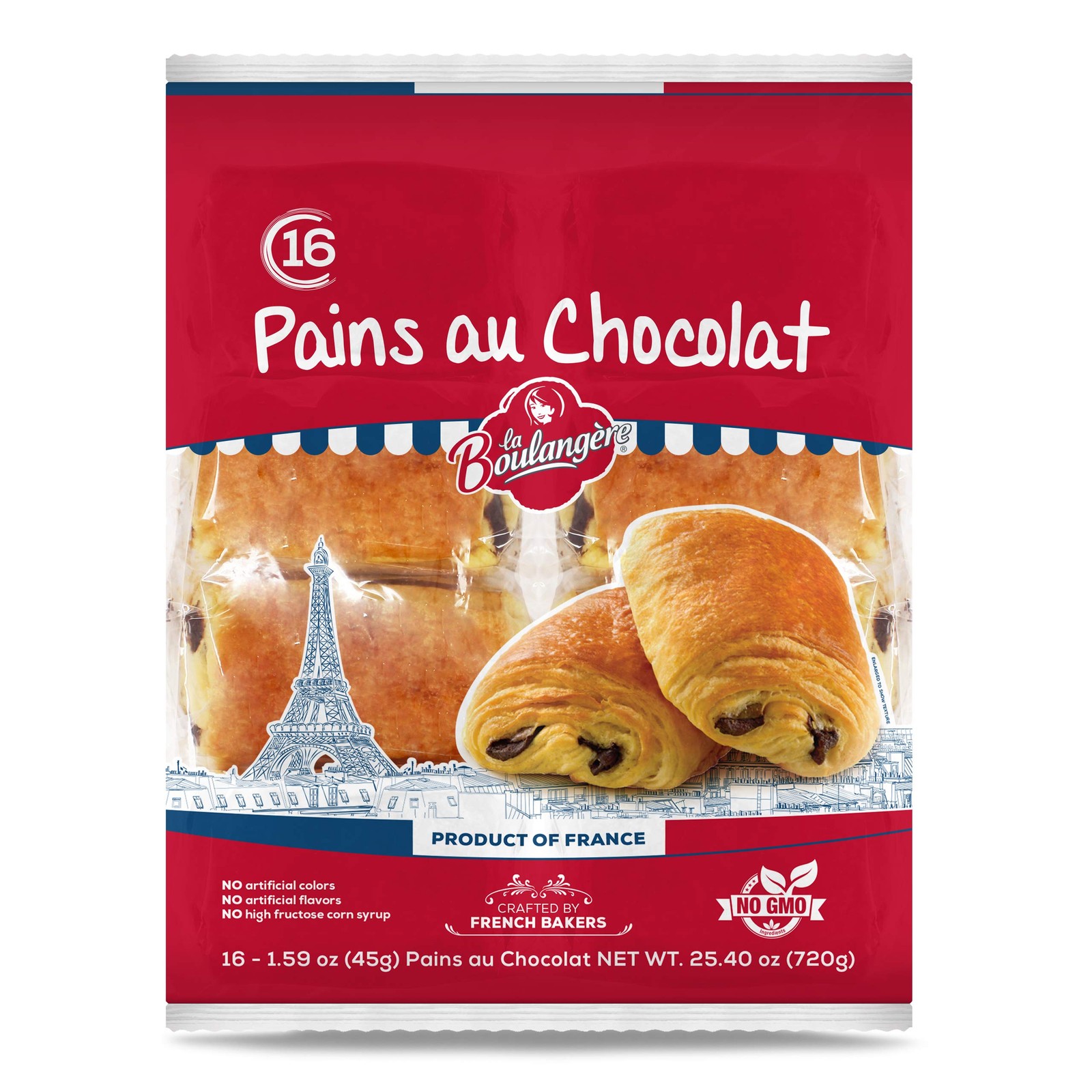 La Boulangere Pains Au Chocolat, Chocolate Croissants,16-Count