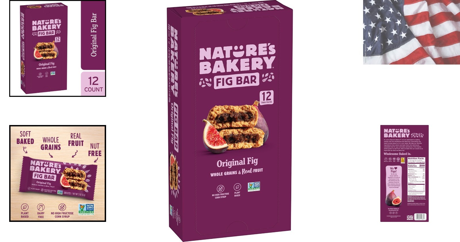 Nature’s Bakery Whole Wheat Fig Bars, Fig, Real Fruit, , Non-GMO, Snack bar,…