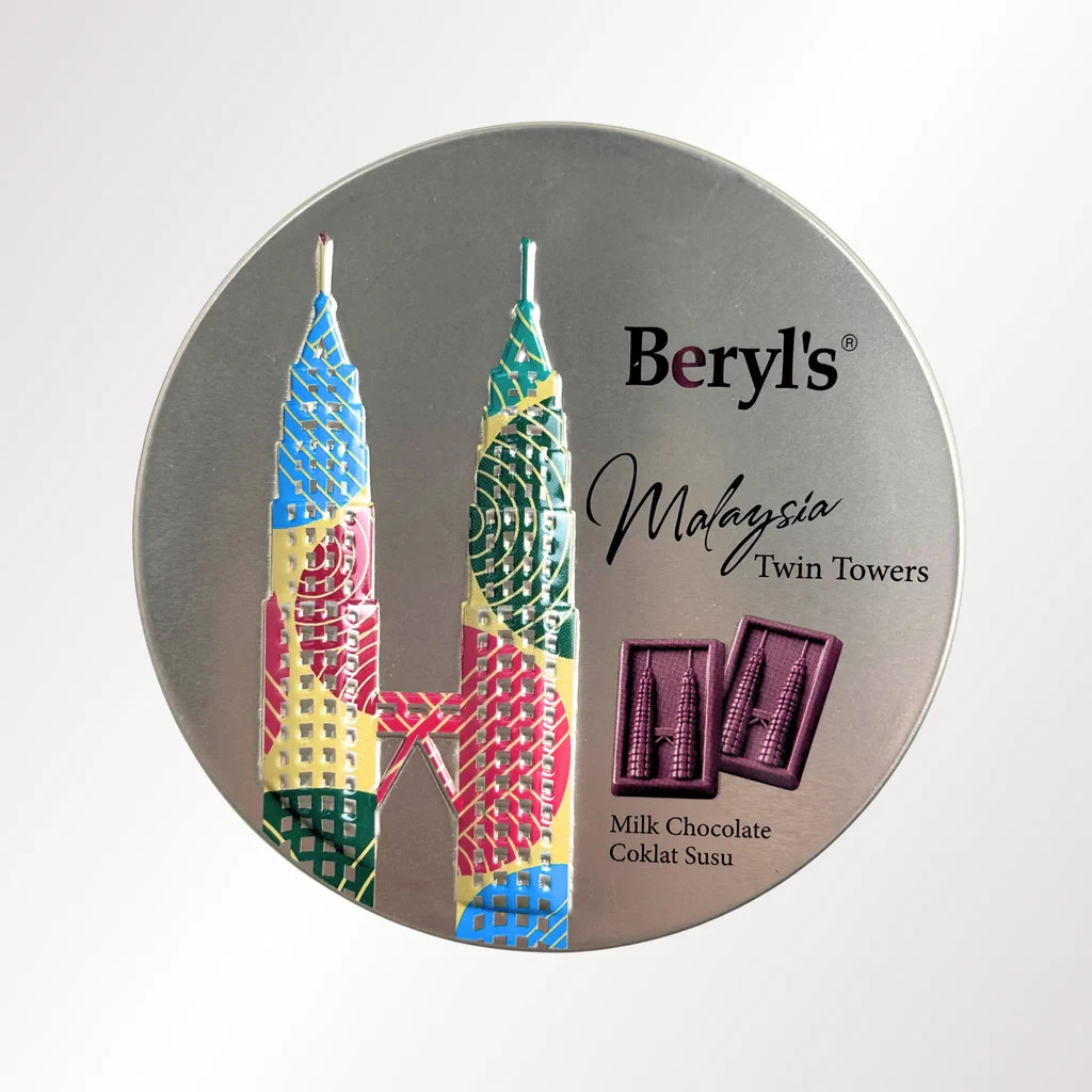 Beryl’s Twin Tower Milk Chocolate Tin 64g Malaysia Souvenir Gift Halal New