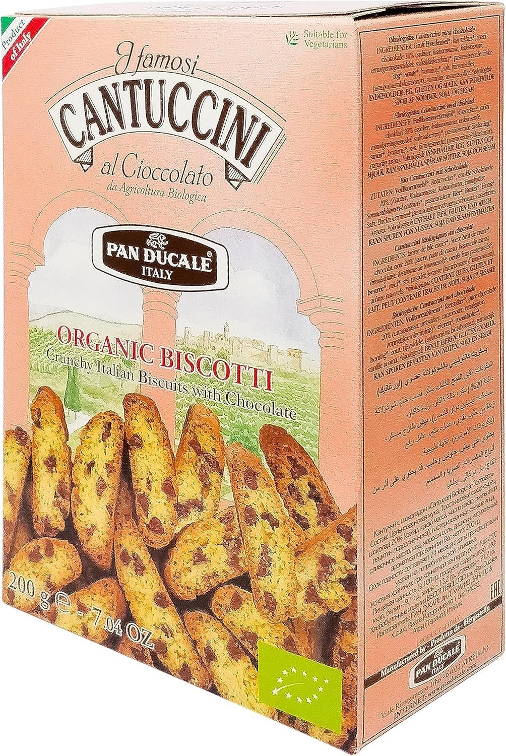 Pan Ducale Organic Cantuccini Biscuits With Chocolate, 200 gm
