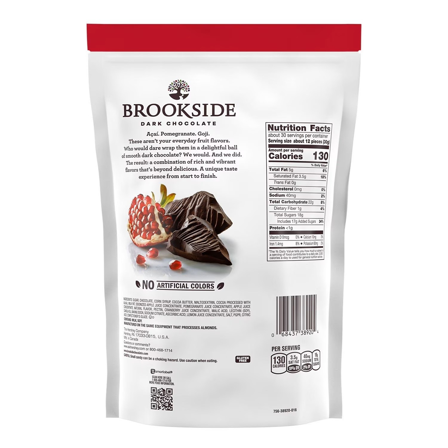 BROOKSIDE Dark Chocolate and Pomegrante Flavored Snacking Chocolate, 32 oz
